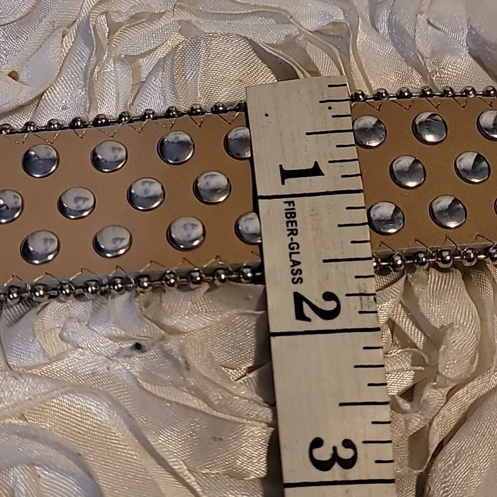 Rhinestone & Black Stud Grommet Womens Belt With Statement Buckle